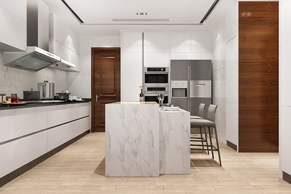 Isla en la cocina durante una reforma de cocina